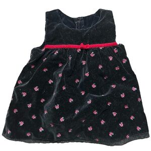 Baby Girl Velvet Christmas Holiday Dress Size 12-18 Months